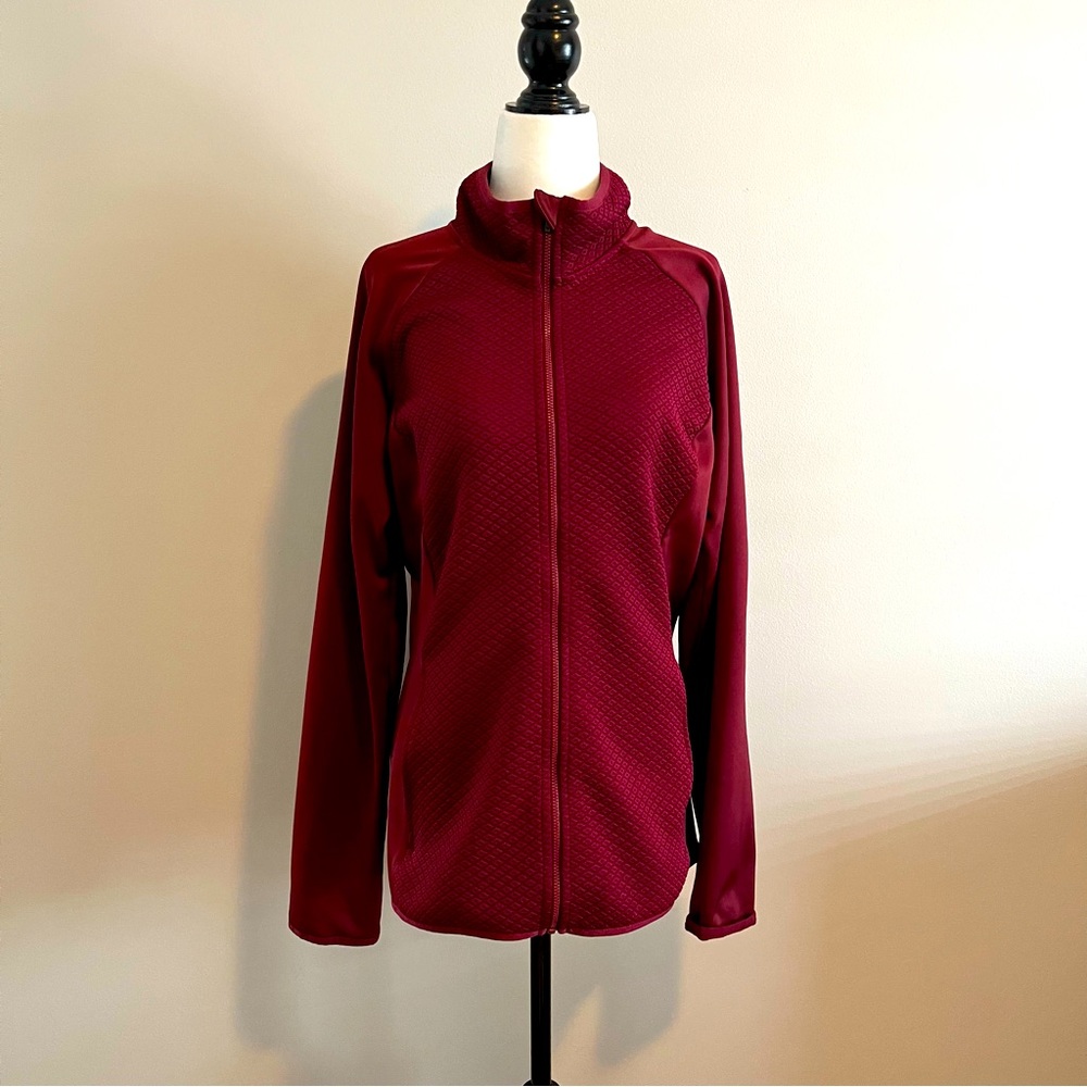 Columbia Burgundy Quilted Full Zip Jacket Size Large